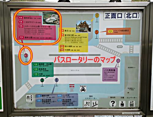 熊谷駅北口（正面口）のバスロータリーマップ